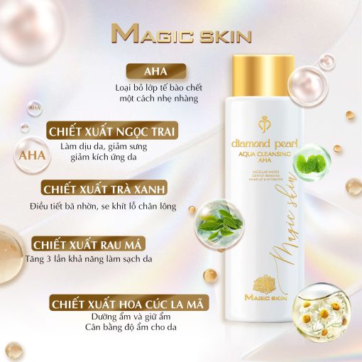 Nước tẩy trang ngọc trai Magic Skin Aqua Cleansing Aha - Ảnh 5