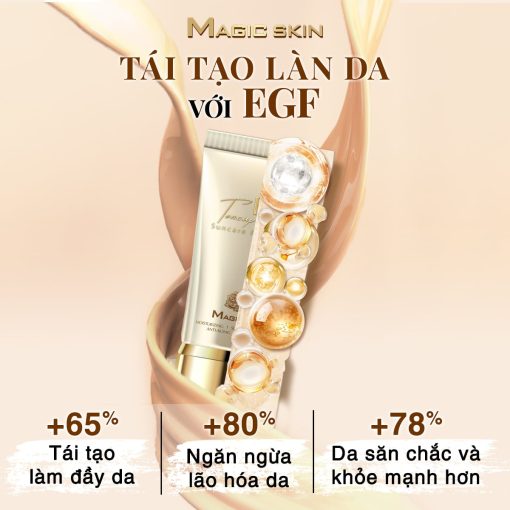 Kem nền chỉnh sắc da Magic skin (EGF Toneup Essence Suncare Foundation) - Ảnh 2
