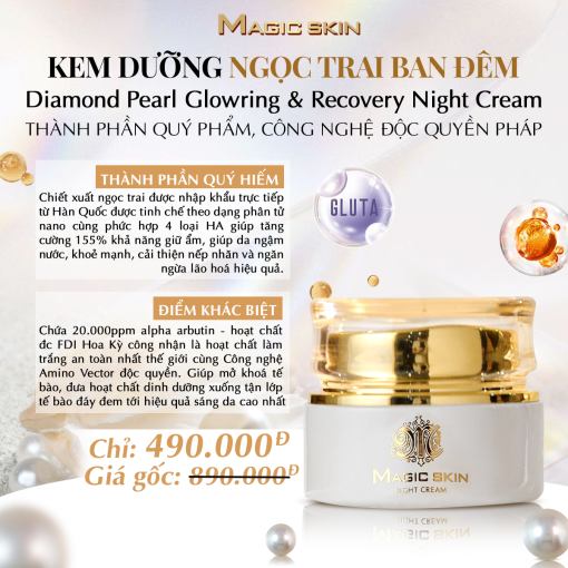 Kem dưỡng Ngọc Trai ban đêm Magic skin - Ảnh 4
