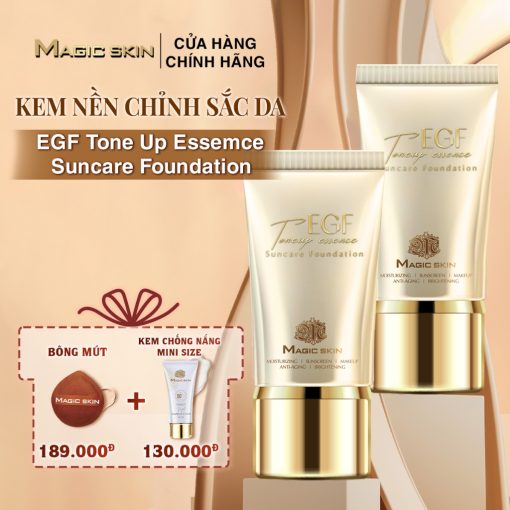 Kem nền chỉnh sắc da Magic skin (EGF Toneup Essence Suncare Foundation)